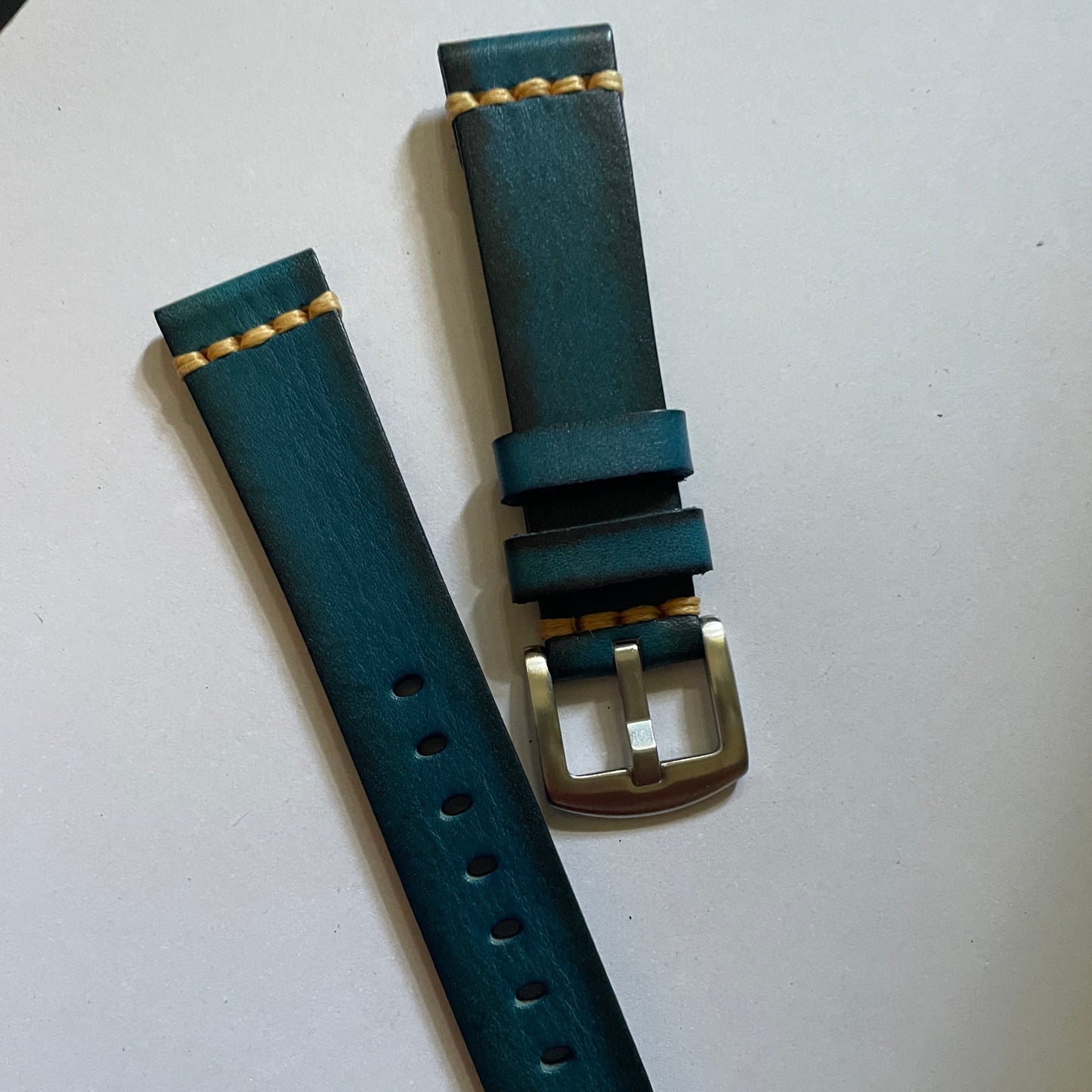 Vegetable Tanned Leather Watch Strap – Vintage Top Grain Leather Band (20mm)