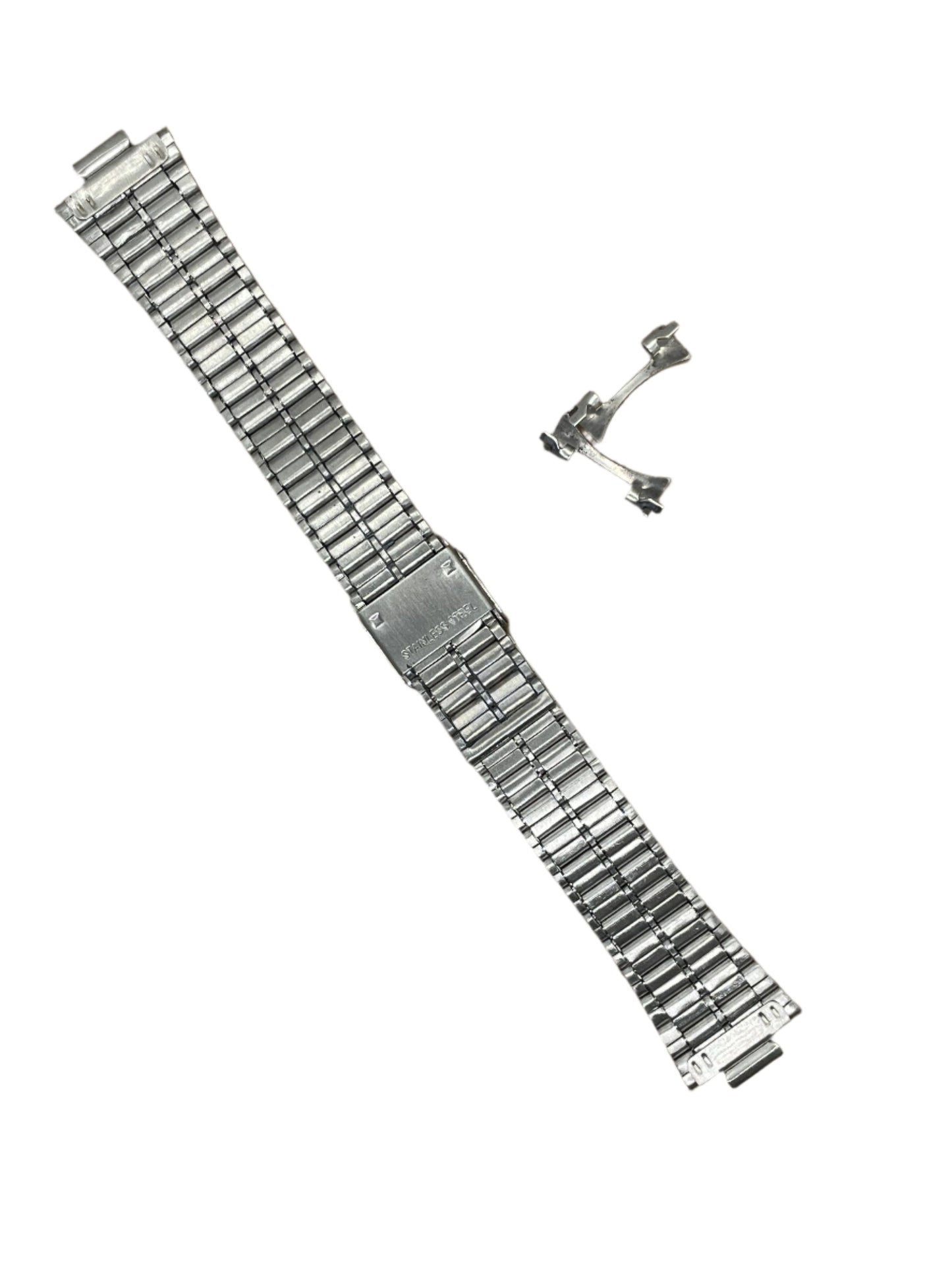 Curved End Stainless Steel Bracelet – 18mm | Folded Links | Suparv - Suparv