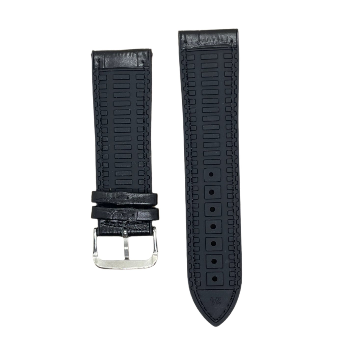 Hybrid Leather & Rubber Watch Strap – 20mm / 22mm / 24mm | Suparv Straps - Suparv