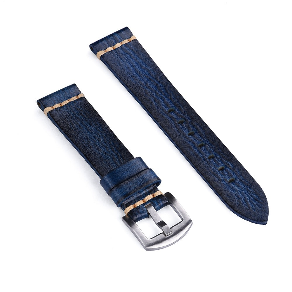 Vegetable Tanned Leather Watch Strap – Vintage Top Grain Leather Band (20mm)