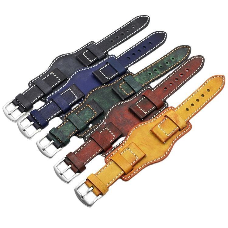 20mm Premium Leather Bund Watch Strap – Vintage Style