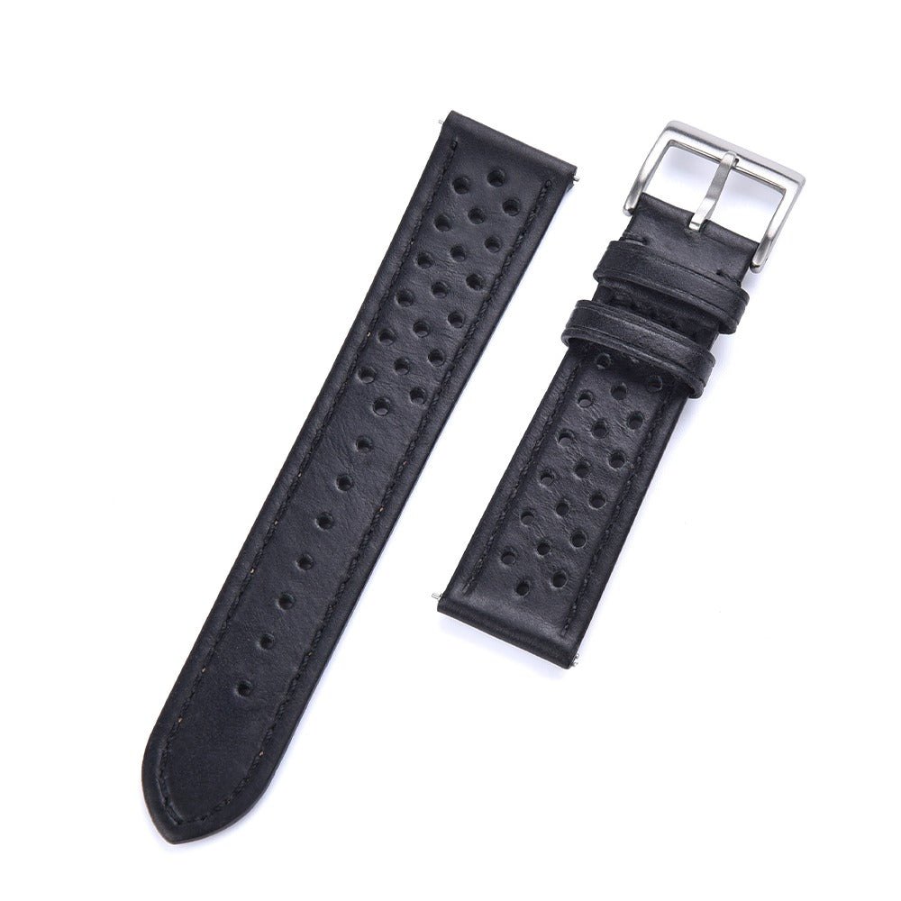 Rally Genuine Calf Leather Watch Strap – Vintage Perforated Racing Band with Quick Release (18mm / 20mm / 22mm)