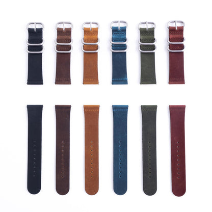 20mm Premium Zulu 2-Piece Leather Watch Strap