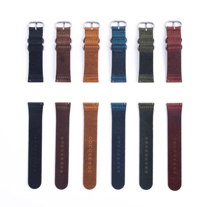 20mm Premium Zulu 2-Piece Leather Watch Strap