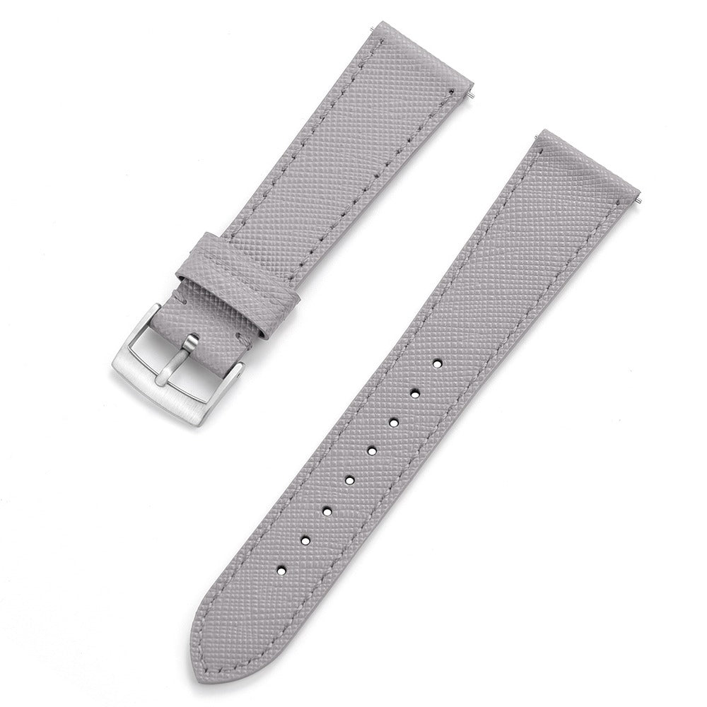 Elegant Saffiano Leather Watch Strap – Quick Release Genuine Leather Band