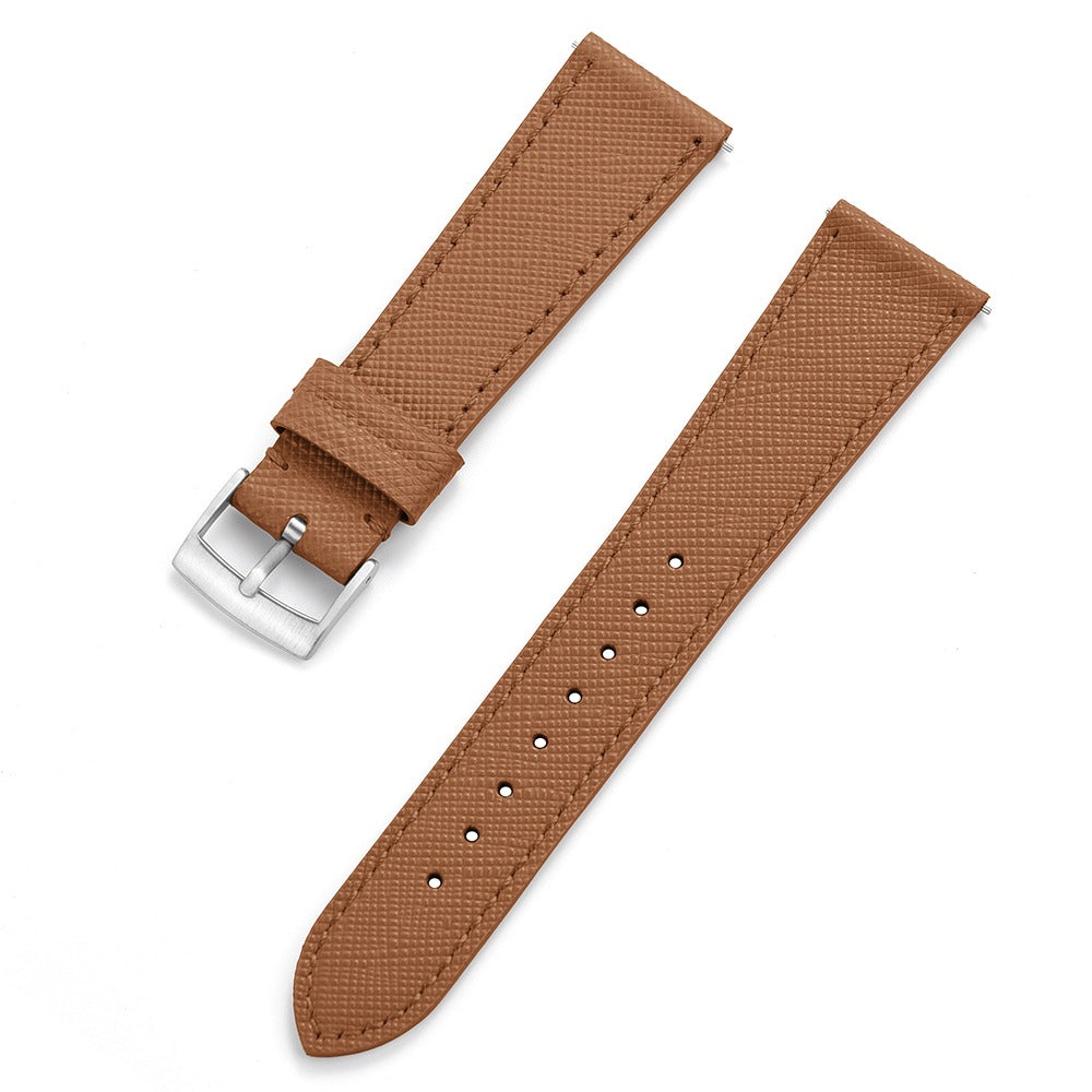 Elegant Saffiano Leather Watch Strap – Quick Release Genuine Leather Band