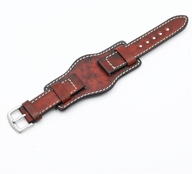 20mm Premium Leather Bund Watch Strap – Vintage Style