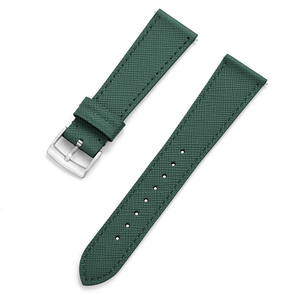 Elegant Saffiano Leather Watch Strap – Quick Release Genuine Leather Band
