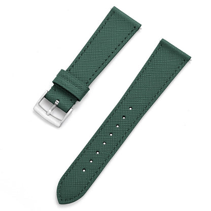 Elegant Saffiano Leather Watch Strap – Quick Release Genuine Leather Band