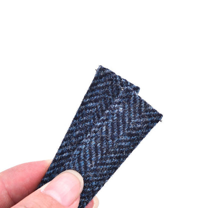 Hybrid Canvas & Top Grain Leather Watch Strap – Herringbone Tweed, Quick Release (18mm / 20mm / 22mm)