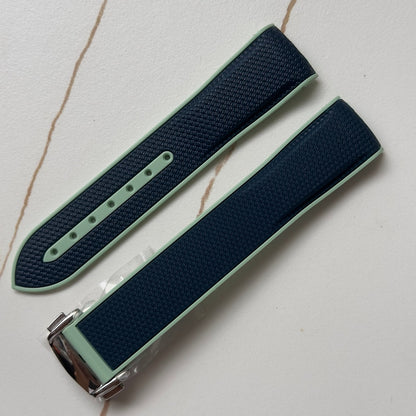 Two-Tone FKM Rubber Watch Strap with Deployment Buckle (20mm)