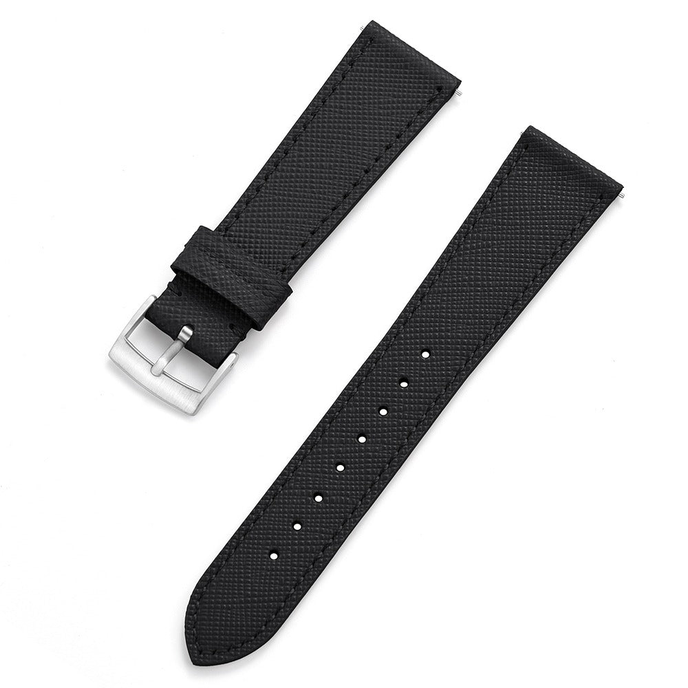 Elegant Saffiano Leather Watch Strap – Quick Release Genuine Leather Band