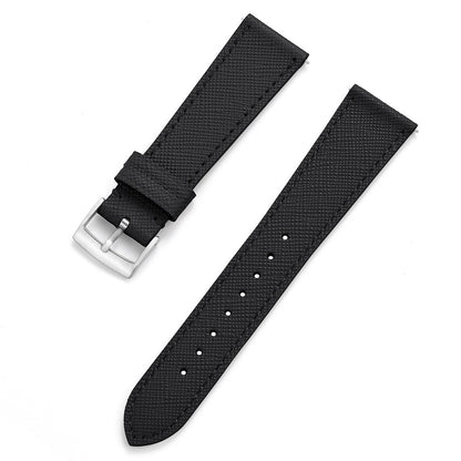 Elegant Saffiano Leather Watch Strap – Quick Release Genuine Leather Band