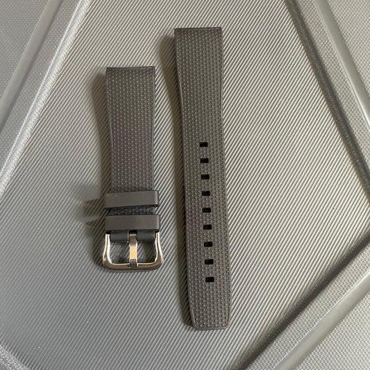 20mm Affordable Black Silicone Strap – Textured & Curved End