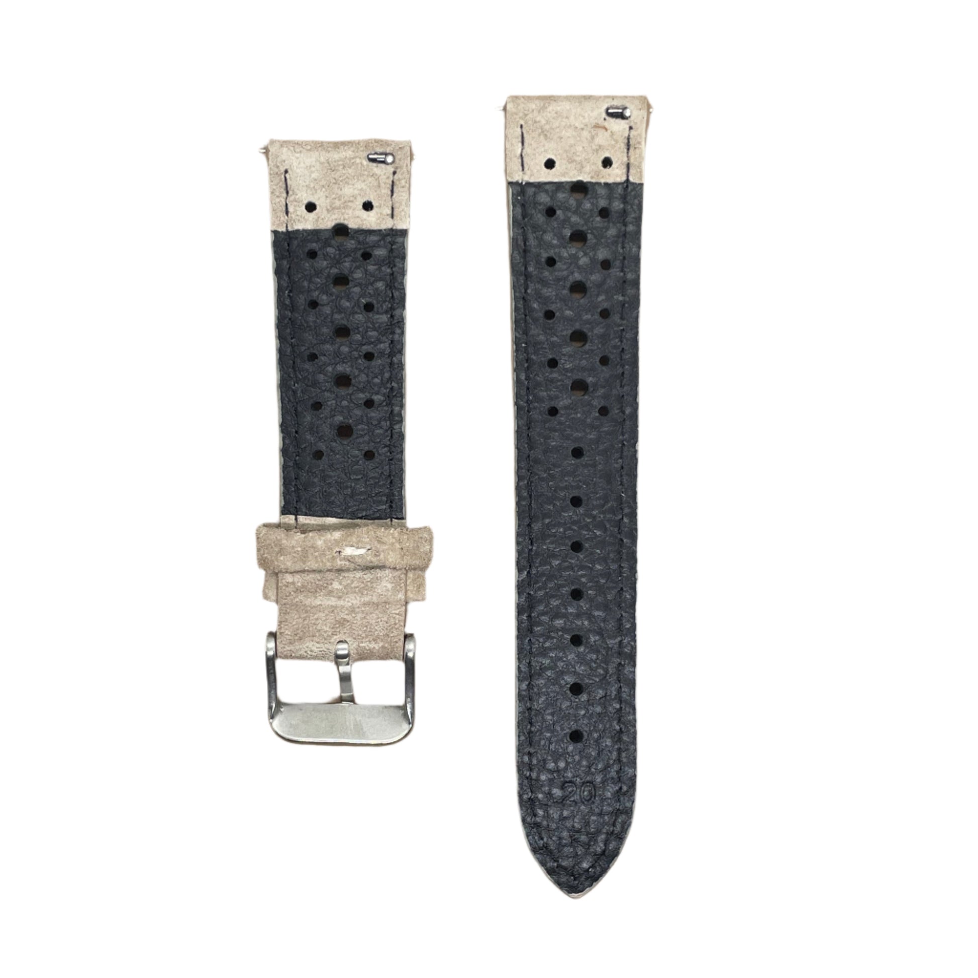 Racer Style Suede Watch Strap – Quick Release | 18mm / 20mm - Suparv