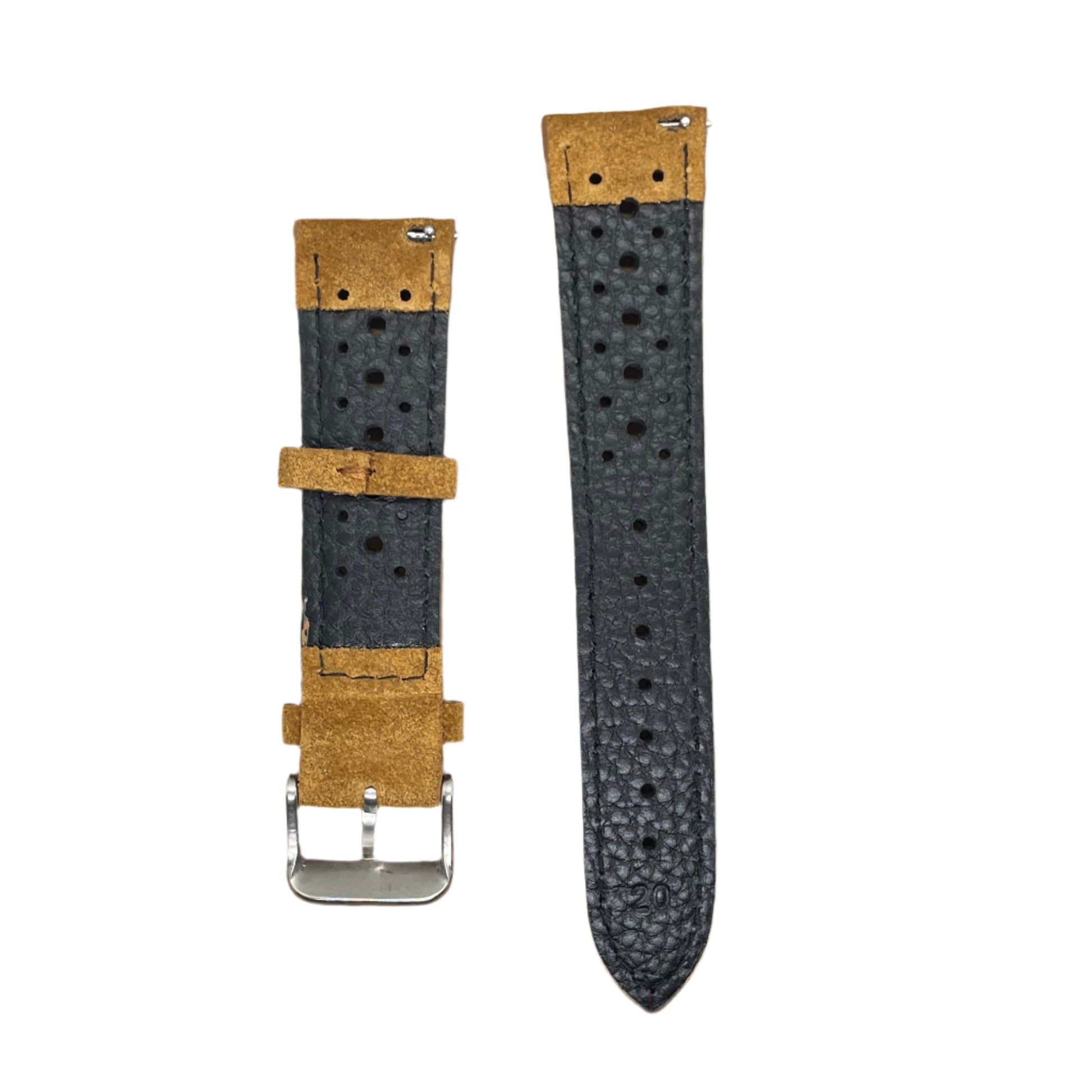 Racer Style Suede Watch Strap – Quick Release | 18mm / 20mm - Suparv