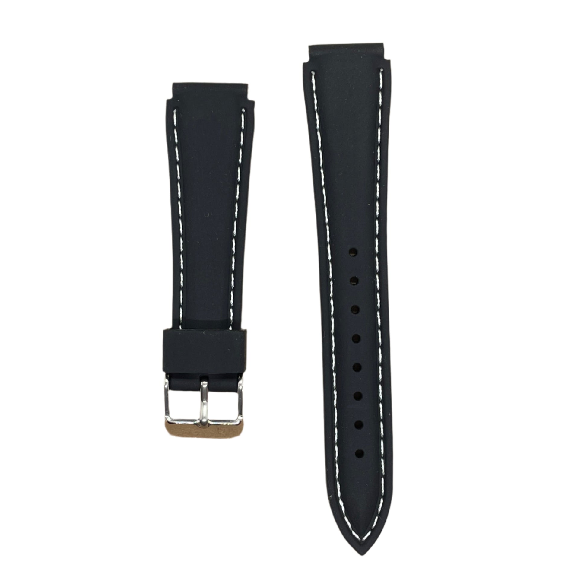 18mm High-Quality Convex Silicone Rubber Strap | Sporty & Durable - Suparv