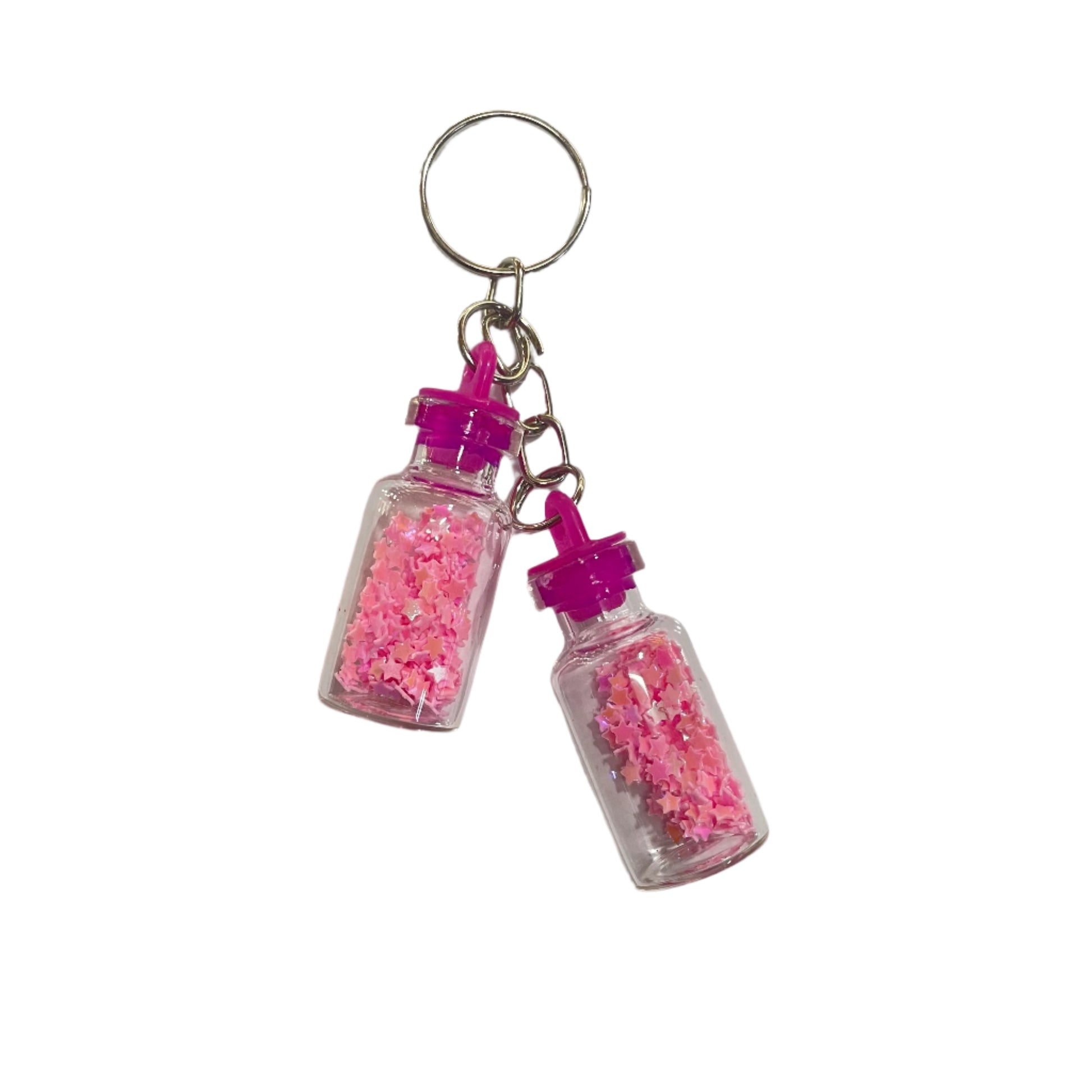 Dual Star Bottle Keychain – Whimsical Charm in Every Sparkle - Suparv
