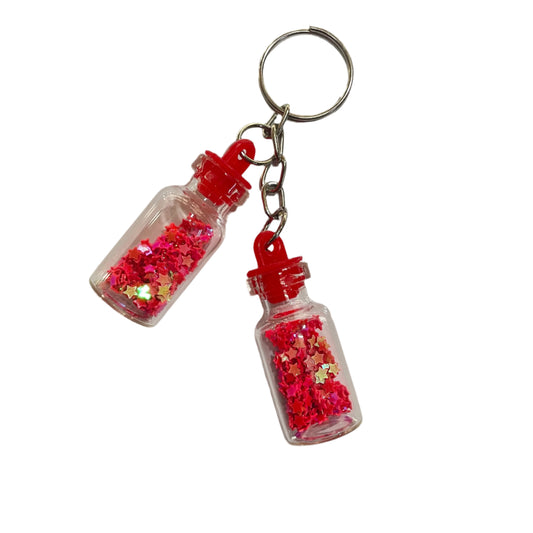 Dual Star Bottle Keychain – Whimsical Charm in Every Sparkle - Suparv