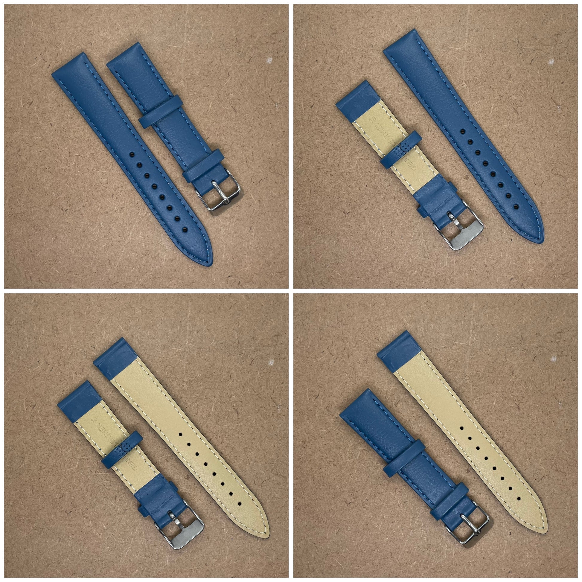 18mm Leather Watch Strap – Classic Plain Colors - Suparv