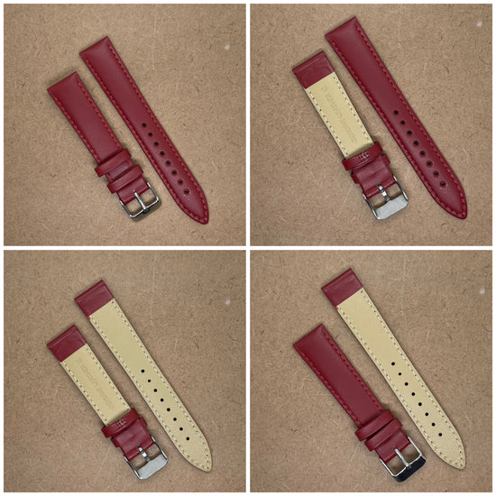 18mm Leather Watch Strap – Classic Plain Colors - Suparv