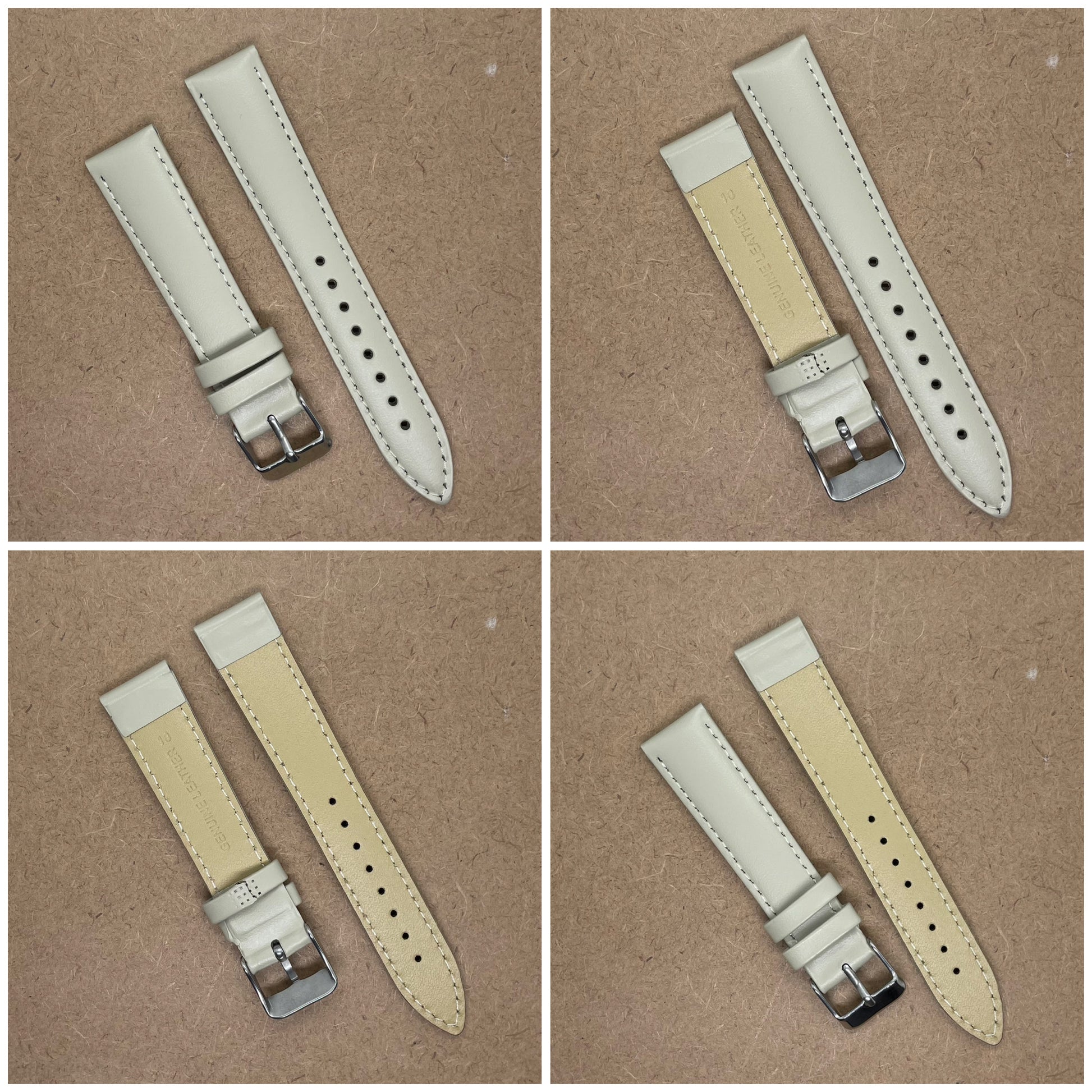 18mm Leather Watch Strap – Classic Plain Colors - Suparv