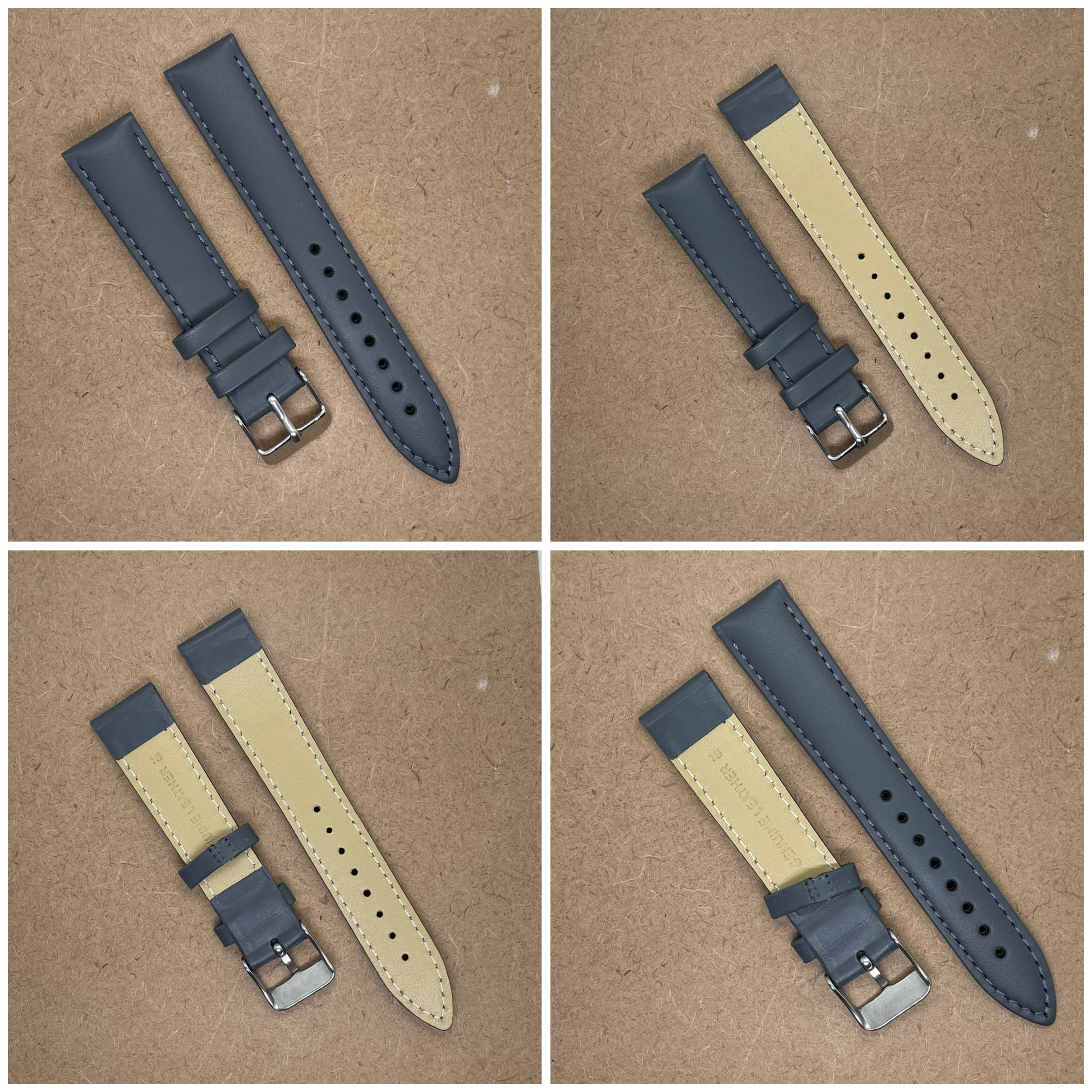 18mm Leather Watch Strap – Classic Plain Colors - Suparv
