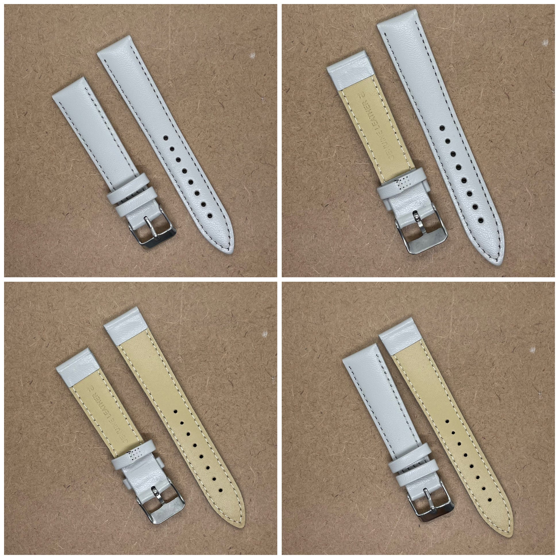 18mm Leather Watch Strap – Classic Plain Colors - Suparv