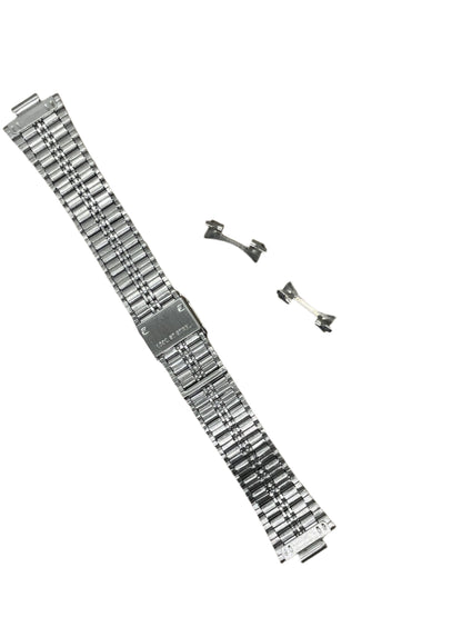 Curved End Stainless Steel Bracelet – 18mm | Folded Links | Suparv - Suparv