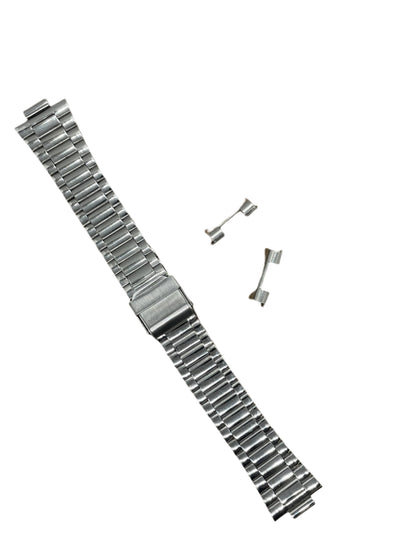 Curved End Stainless Steel Bracelet – 18mm | Folded Links | Suparv - Suparv