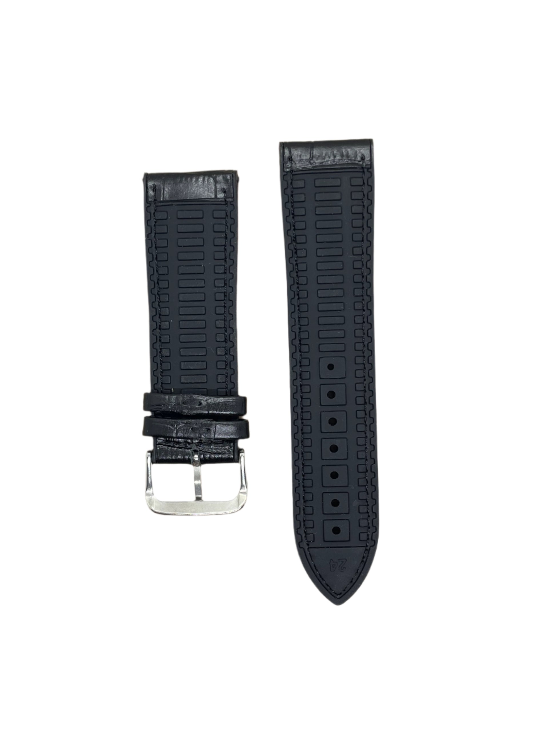 Hybrid Leather & Rubber Watch Strap – 20mm / 22mm / 24mm | Suparv Straps - Suparv