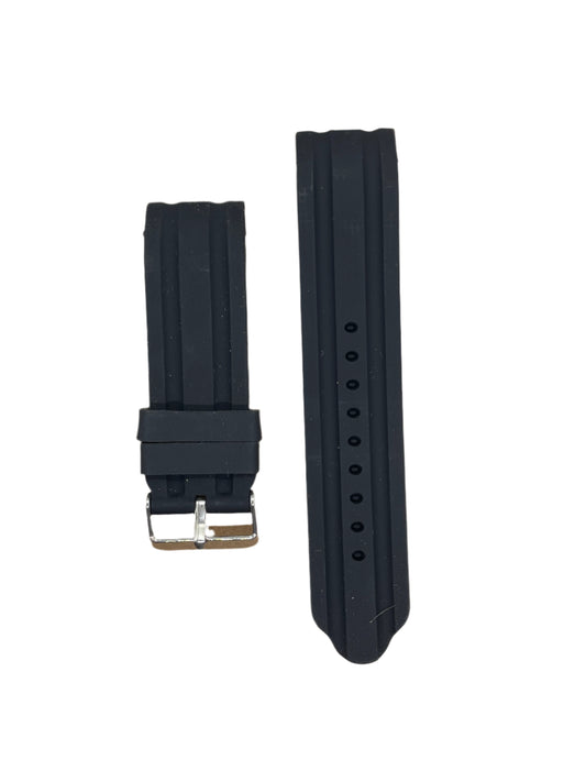 Curved-End Silicone Strap – Black - Suparv