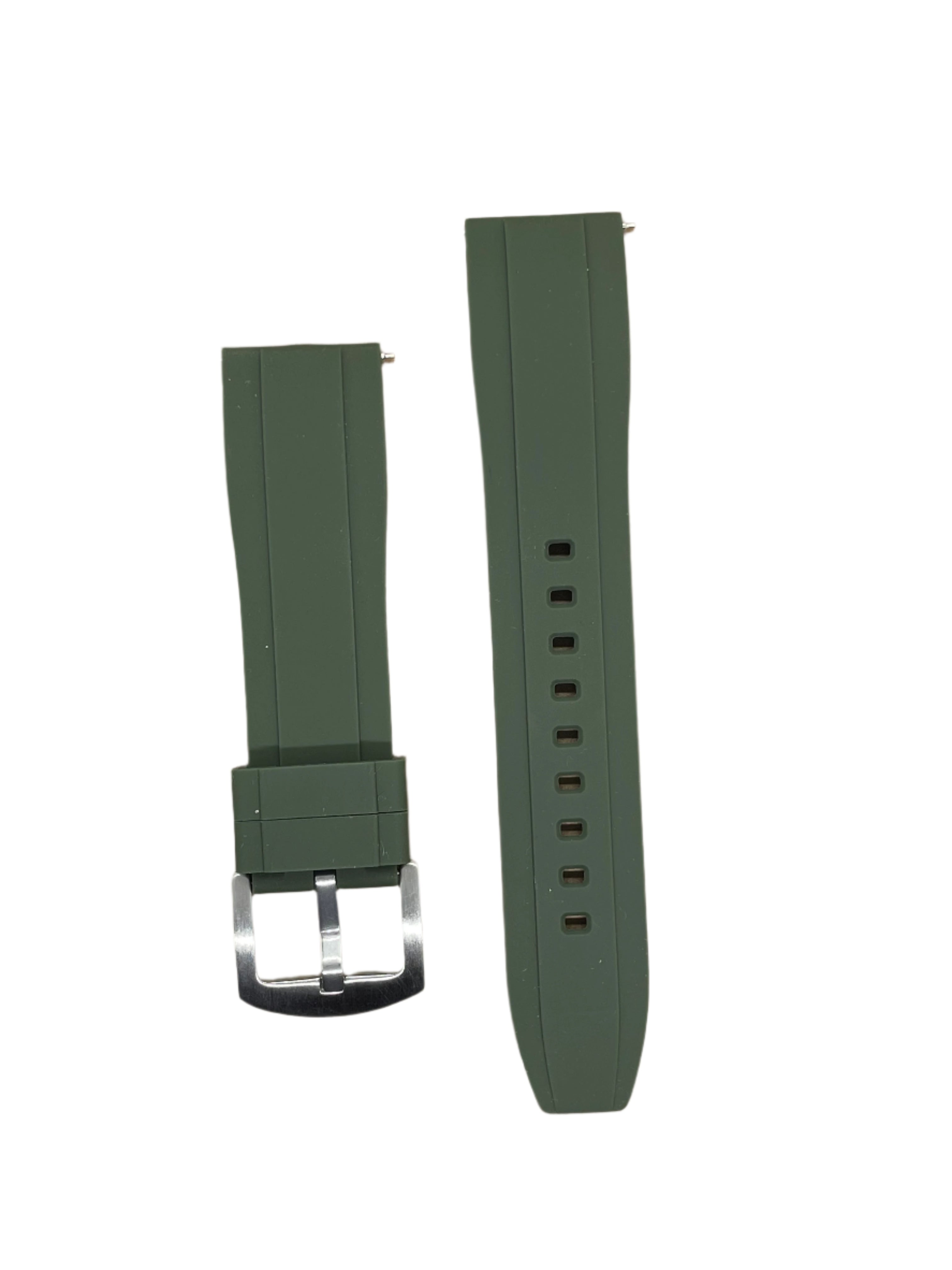 22mm Silicone Angled Strap with Quick Release Pins - Suparv
