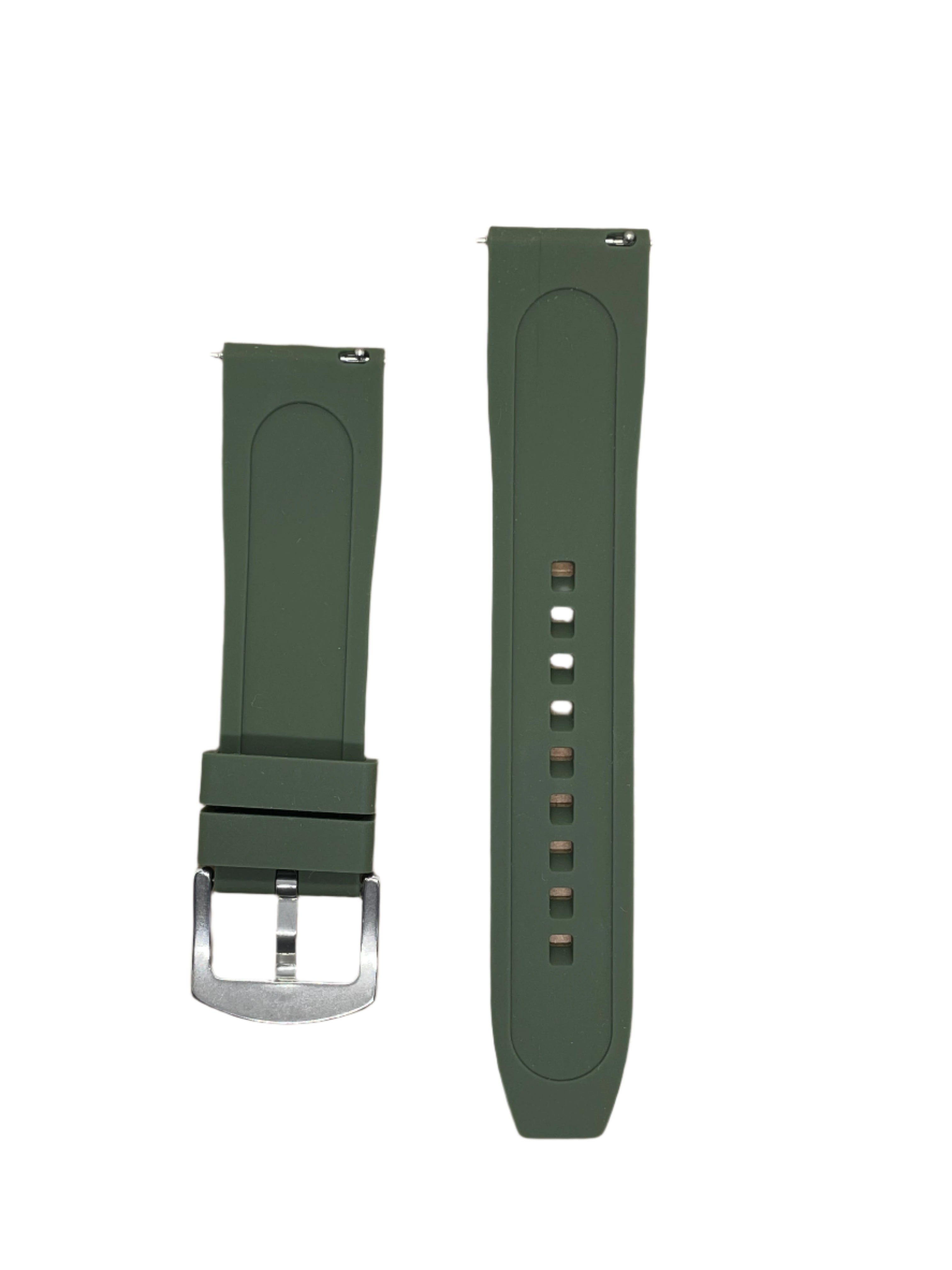 22mm Silicone Angled Strap with Quick Release Pins - Suparv