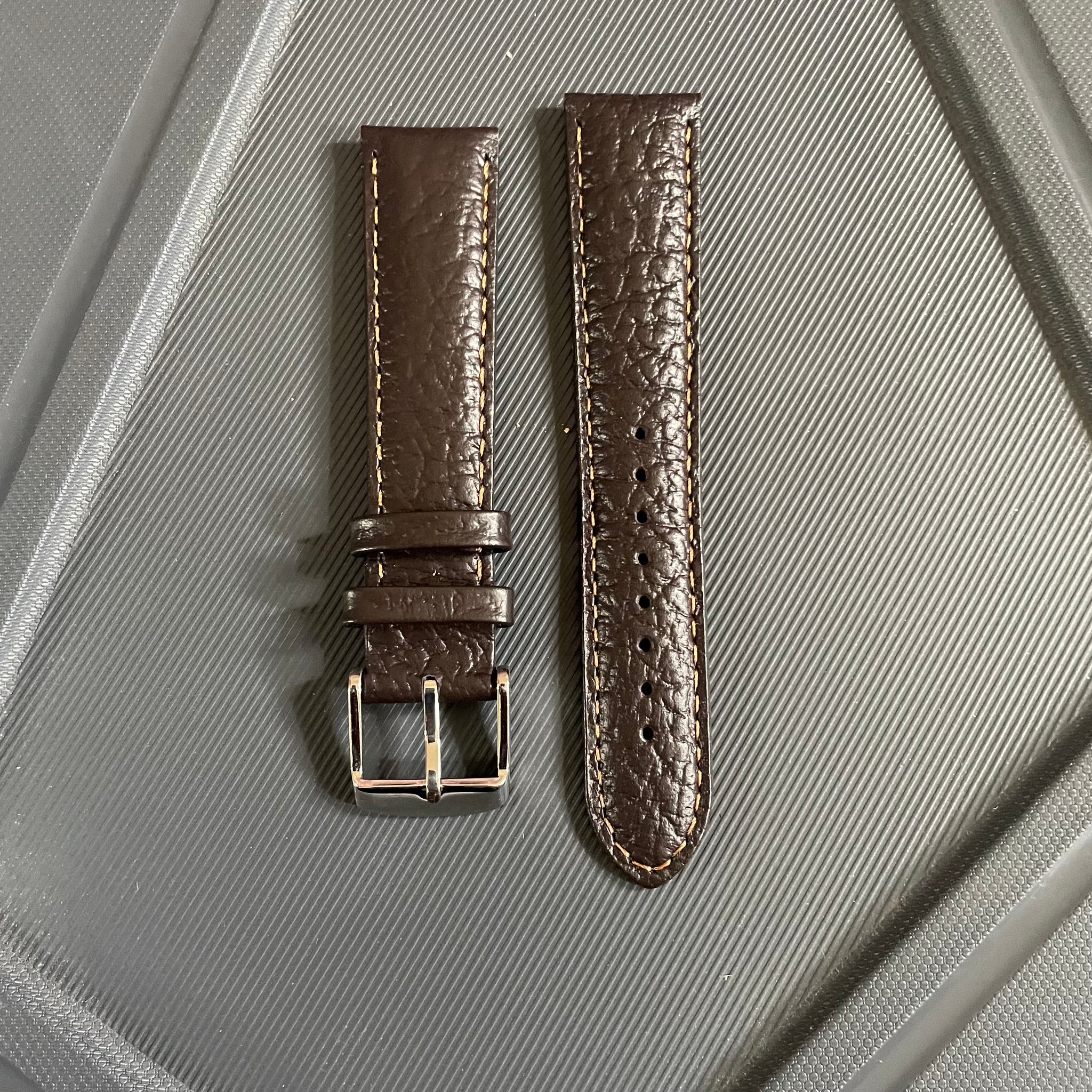 20mm Premium Leather Watch Strap with Stitching