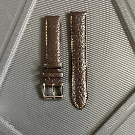 20mm Premium Leather Watch Strap with Stitching