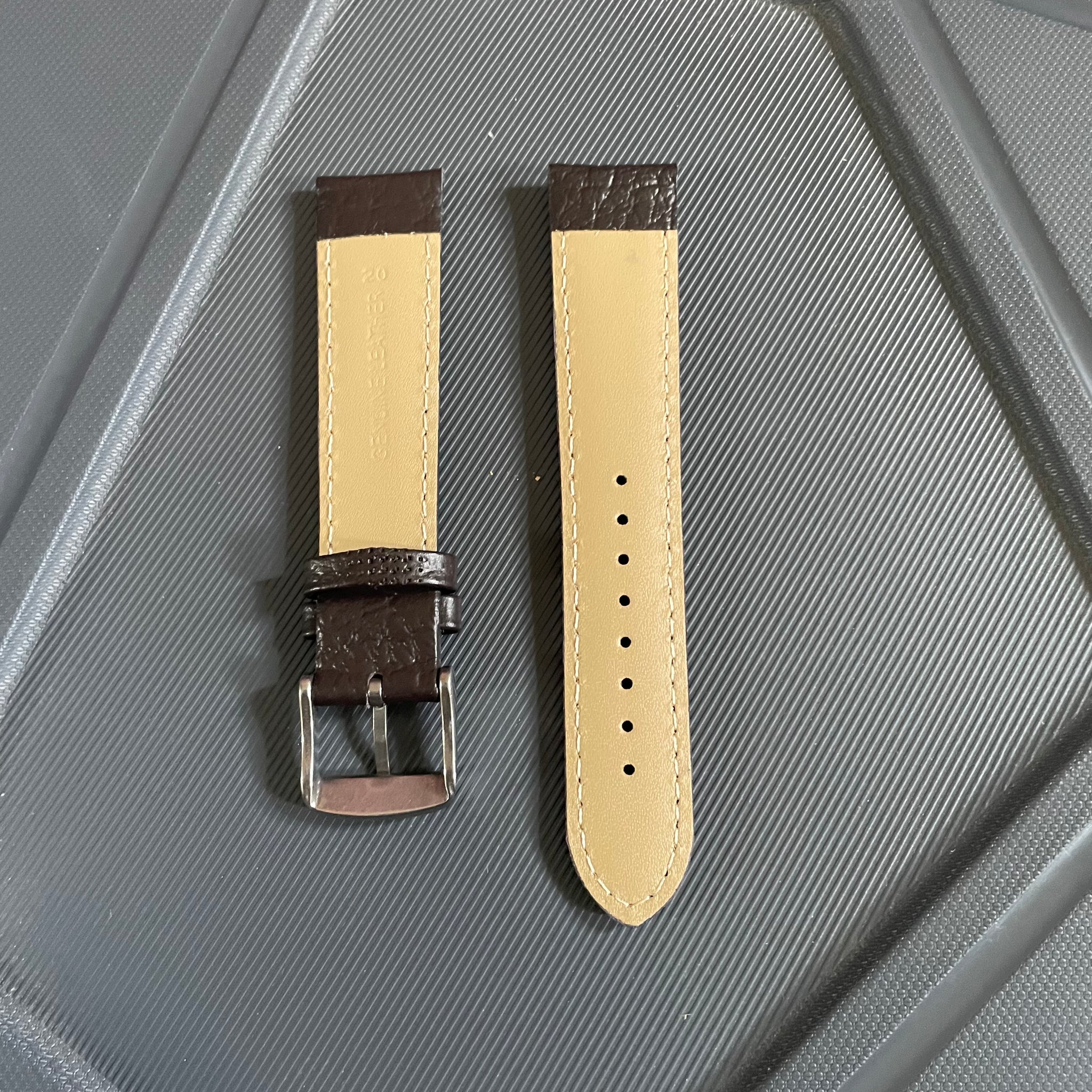 20mm Premium Leather Watch Strap with Stitching