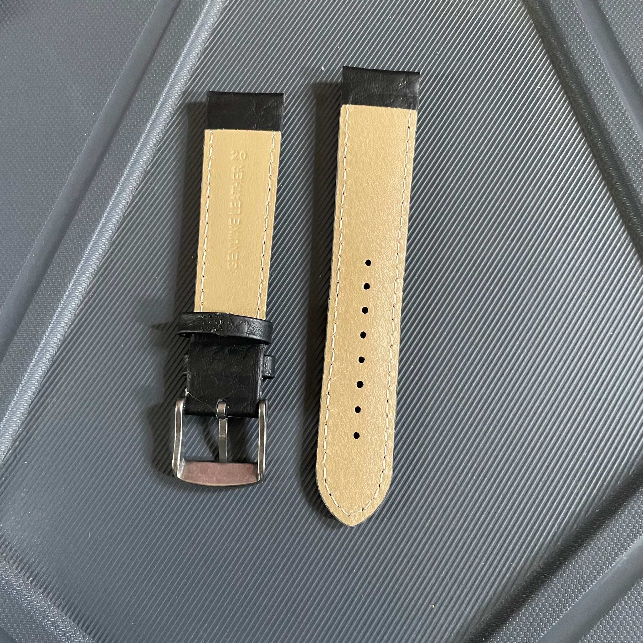 20mm Premium Leather Watch Strap with Stitching