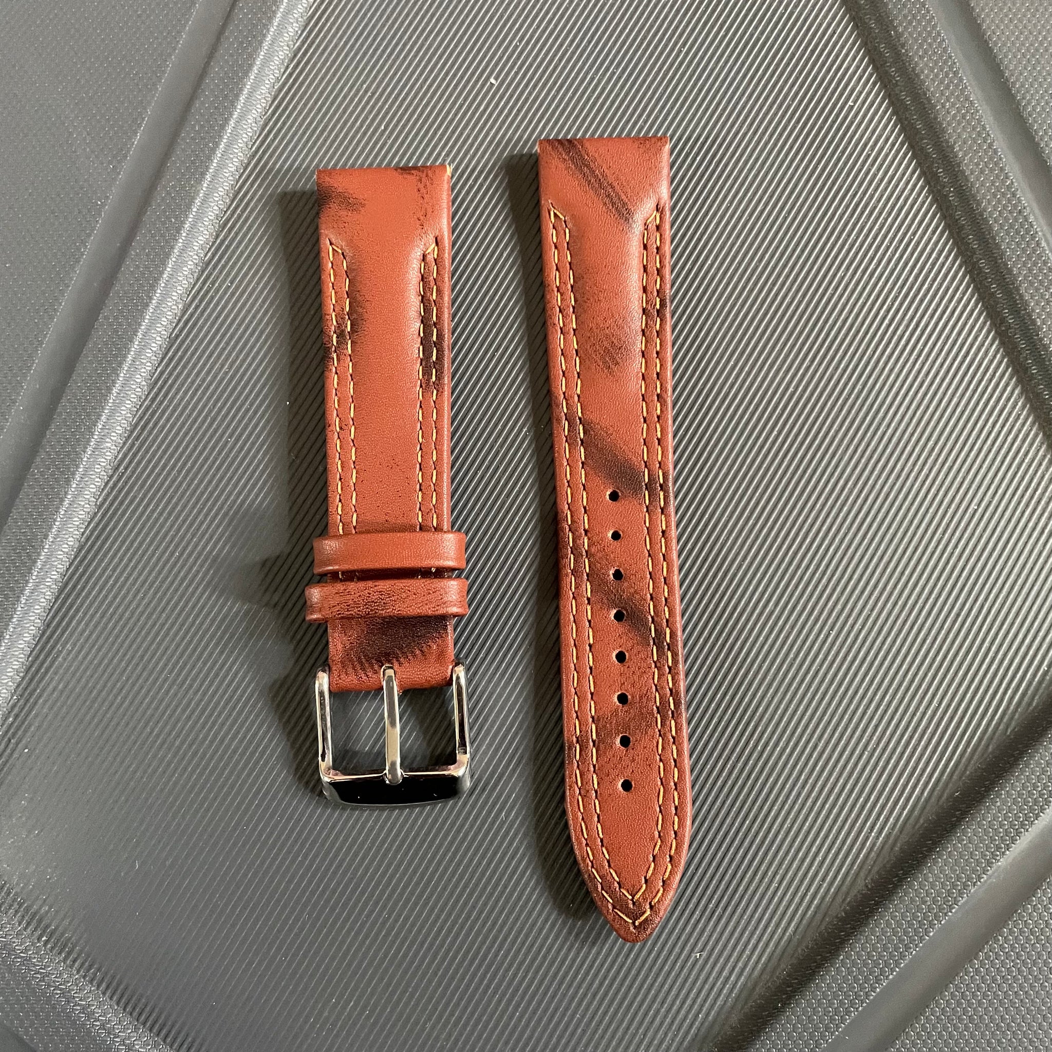 20mm Double Stitch Premium Leather Strap